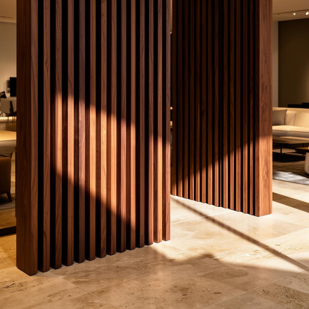 Détail architectural du showroom KRÔME